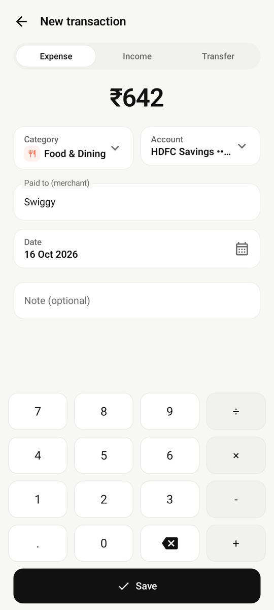 Add transaction